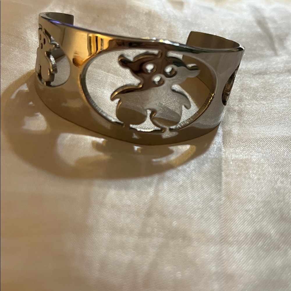 Silver Cutout Cuff Bracelet